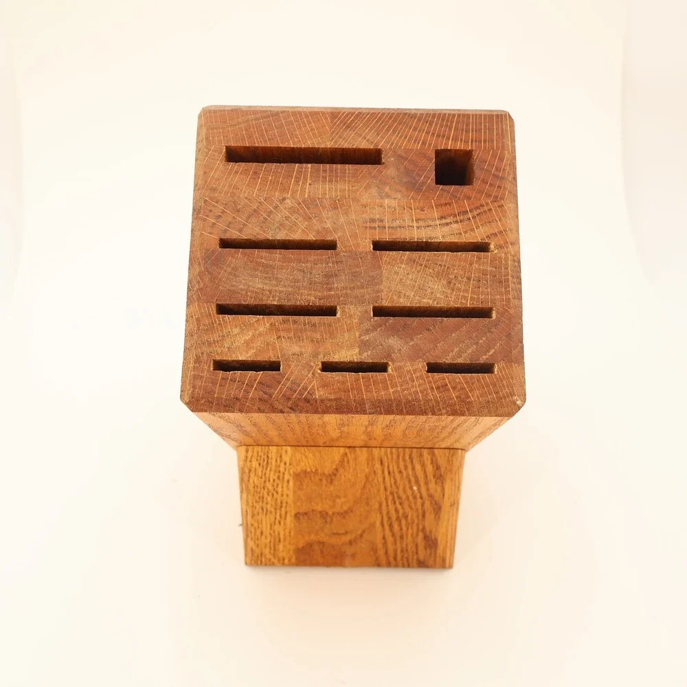 Chicago Cutlery Oak Wood Knife Block 11 Slot Kitchen Storage Organizer